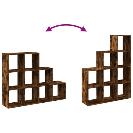 Kamerscherm / boekenkast 137,5x29x103,5 cm hout gerookt eiken 9