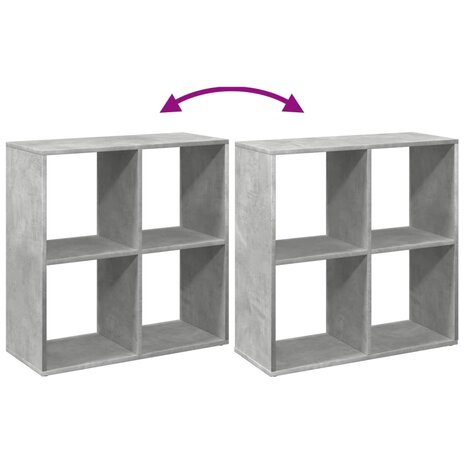 Kamerscherm / boekenkast 69,5x29x69,5 cm hout betongrijs 9