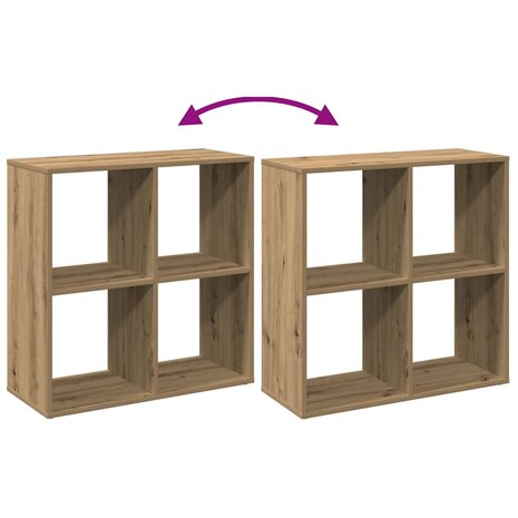 Kamerscherm / boekenkast 69,5x29x69,5 cm hout artisanaal eiken 10