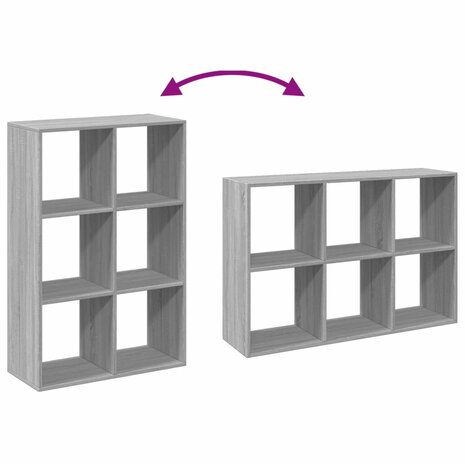 Kamerscherm / boekenkast 69,5x29x103,5 cm hout grijs sonoma 9
