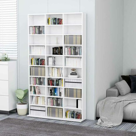 Cd-kast 102x23x177,5 cm bewerkt hout wit 1
