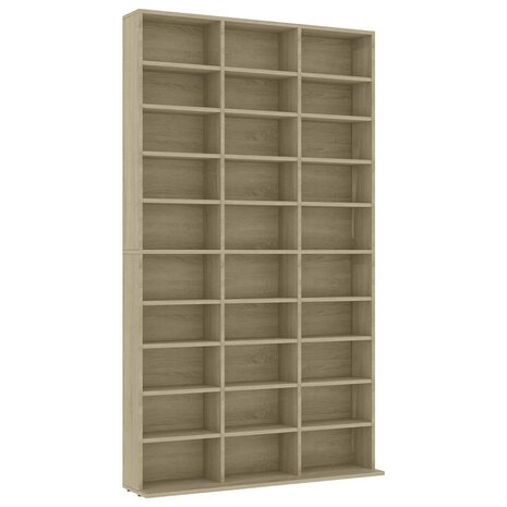 Cd-kast 102x23x177,5 cm bewerkt hout sonoma eikenkleurig 2