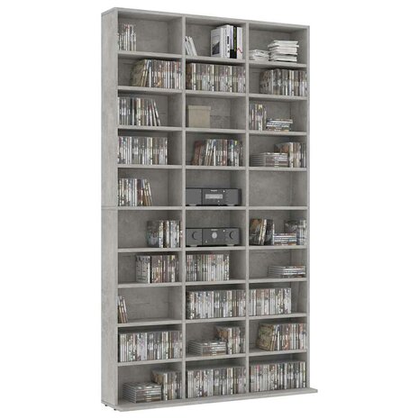 Cd-kast 102x16x177,5 cm bewerkt hout betongrijs 5