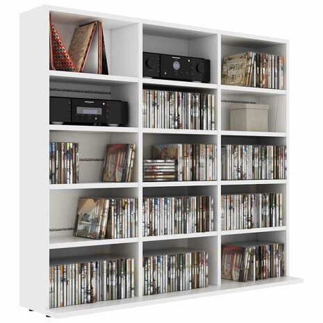 Cd-kast 100x23x89,5 cm bewerkt hout wit 6