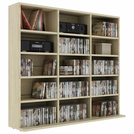 Cd-kast 100x23x89,5 cm bewerkt hout sonoma eikenkleurig 5