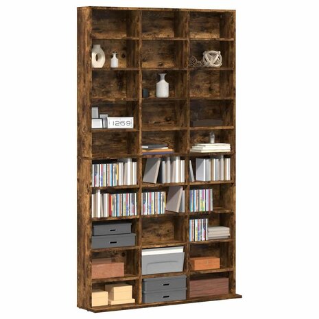 Cd-kast 102x23x177,5 cm bewerkt hout gerookt eikenkleurig 3