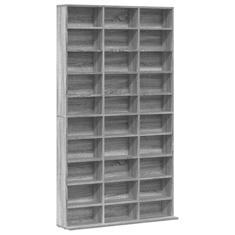 Cd-kast 102x23x177,5 cm bewerkt hout grijs sonoma eikenkleurig 2