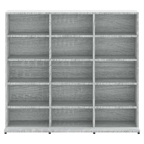 Cd-kast 100x23x89,5 cm bewerkt hout grijs sonoma eikenkleurig 3