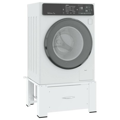Wasmachineverhoger met lade wit 6