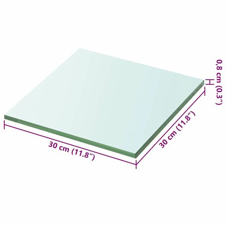 Wandschap transparant 30x30 cm glas 3