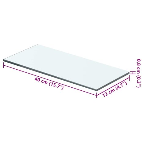 Wandschap transparant 40x12 cm glas 3