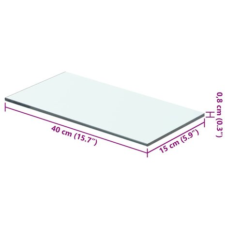 Wandschap transparant 40x15 cm glas 3