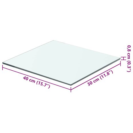 Wandschap transparant 40x30 cm glas 3