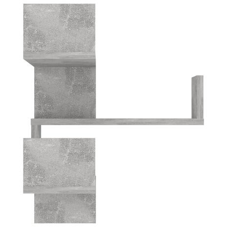Hoekwandschap 40x40x50 cm bewerkt hout betongrijs 5