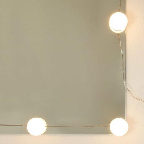 Kaptafelset met LED-verlichting bewerkt hout zwart 9
