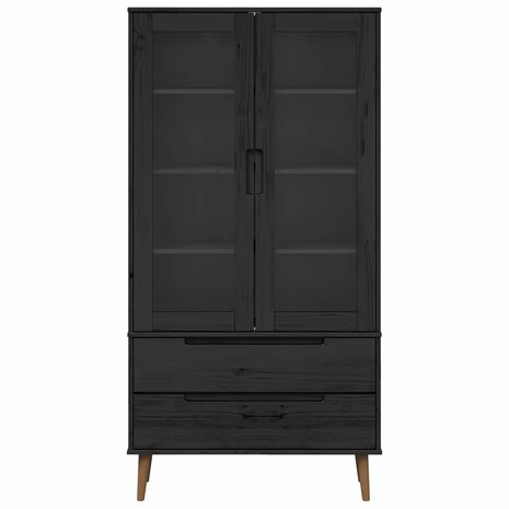 Glazen Display Kast Zwart 90 x 35 x 175 cm 4