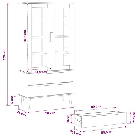 Glazen Display Kast Zwart 90 x 35 x 175 cm 7