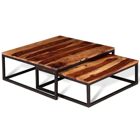 2-delige Salontafelset massief acaciahout 5