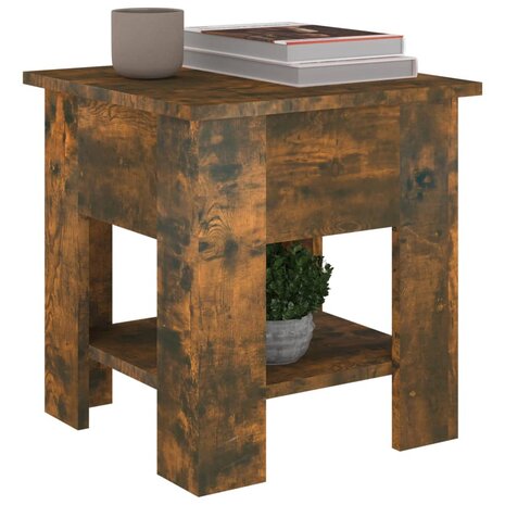Salontafel 40x40x42 cm bewerkt hout gerookt eikenkleurig 5