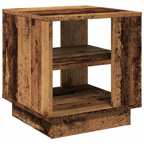 Salontafel 40x40x43 cm bewerkt hout oud houtkleurig 2