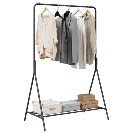 Kledingrek met opslag Zwart 100 x 56 x 154 cm Staal 3