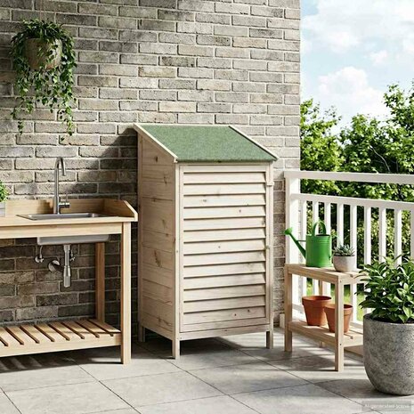Tuinschuur Wit 59 x 56 x 113,5 cm Massief Vurenhout 1