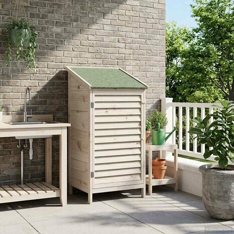 Tuinschuur Wit 59 x 56 x 113,5 cm Massief Vurenhout 3