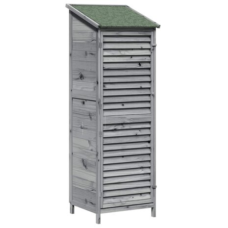 Tuinschuur Grijs 59 x 56 x 176 cm Massief Vurenhout 2