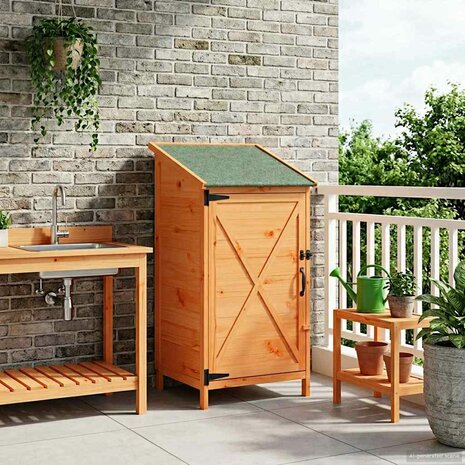 Tuinschuur Bruin 59,5 x 56 x 113,5 cm Bewerkt hout 1