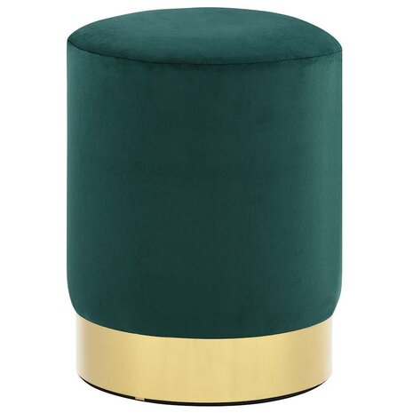 Kruk fluweel 28 x 36 cm donkergroen en goudkleurig 1