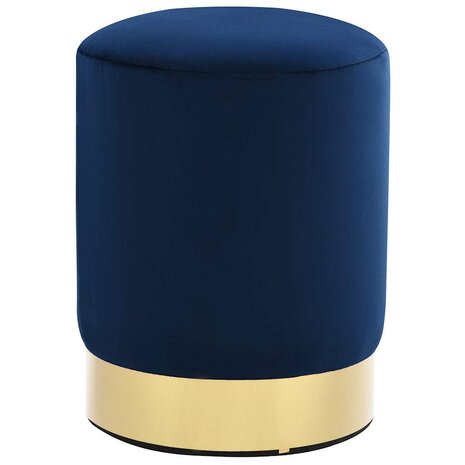 Kruk fluweel 28 x 36 cm blauw en goudkleurig 1
