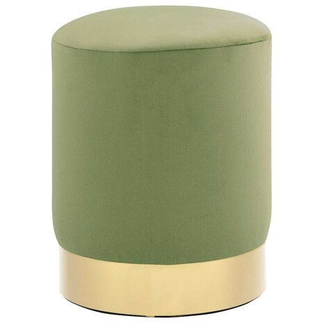 Kruk fluweel 28 x 36 cm mosterdgroen en goudkleurig 1