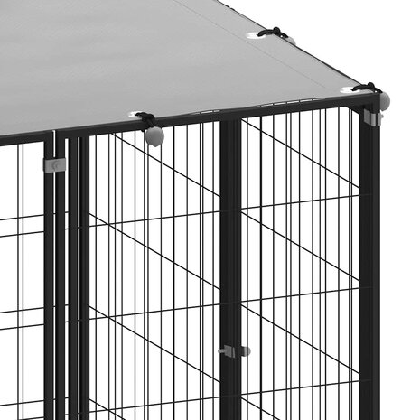 Hondenkennel 330x110x110 cm staal zwart 7