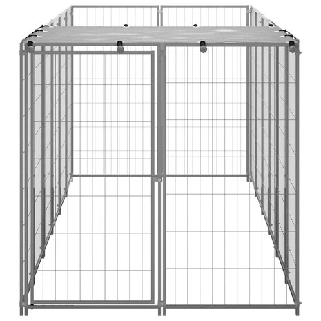 Hondenkennel 330x110x110 cm staal zilverkleurig 5