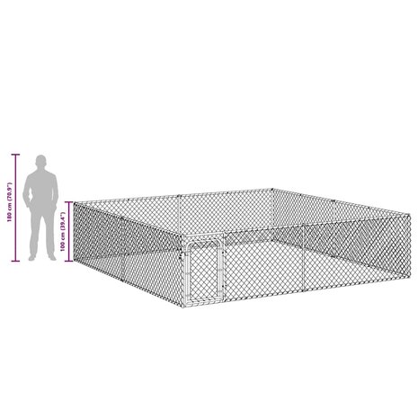 Hondenkennel voor buiten 4x4x1 m gegalvaniseerd staal 9