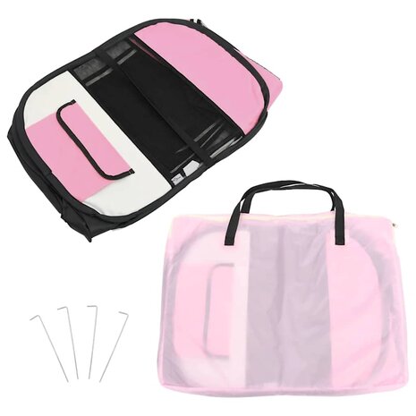 Hondenren inklapbaar met draagtas 90x90x58 cm roze 8