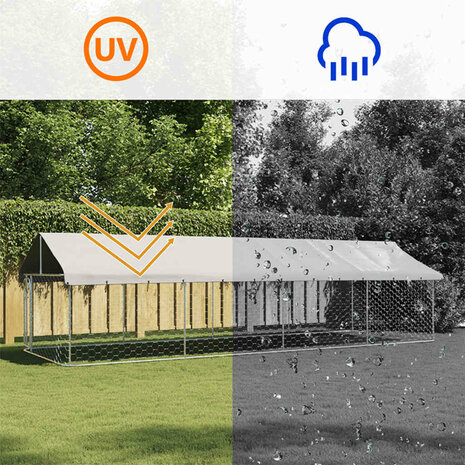 Hondenkennel voor buiten met dak 600x200x150 cm 12