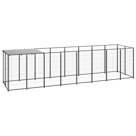 Hondenkennel 4,84 m&sup2; staal zwart 2