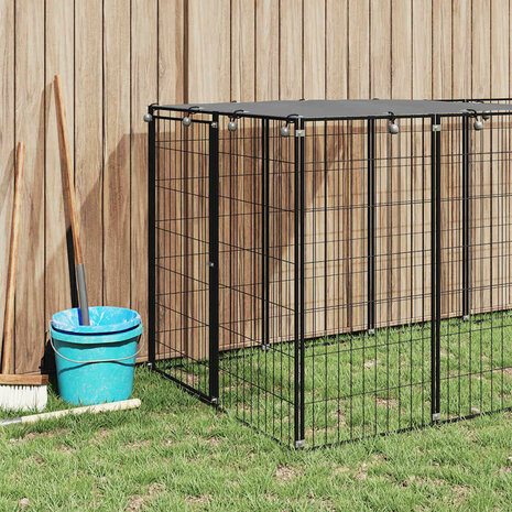 Hondenkennel 4,84 m&sup2; staal zwart 3
