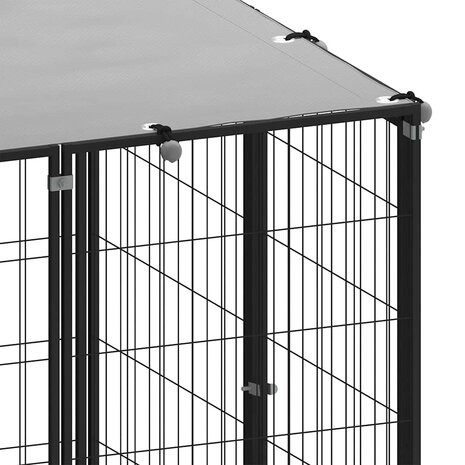 Hondenkennel 4,84 m&sup2; staal zwart 7