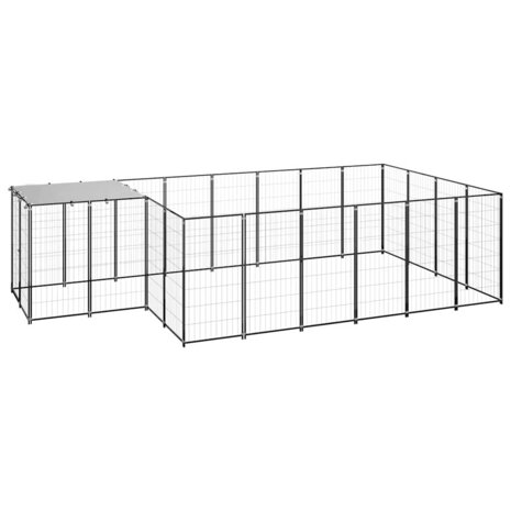 Hondenkennel 8,47 m&sup2; staal zwart 2