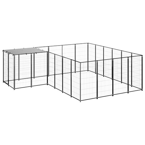 Hondenkennel 8,47 m&sup2; staal zwart 2