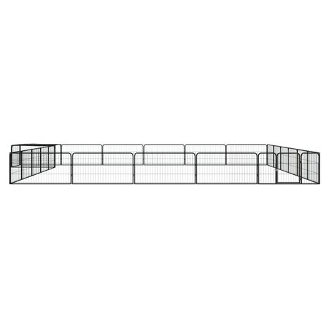 Hondenkennel 24 panelen 100x50 cm gepoedercoat staal zwart 2