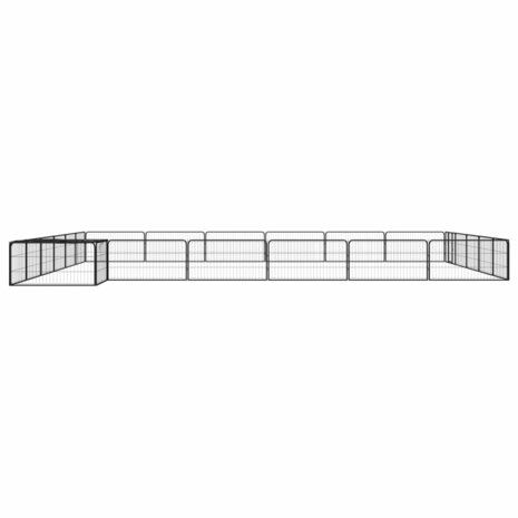 Hondenkennel 24 panelen 100x50 cm gepoedercoat staal zwart 3
