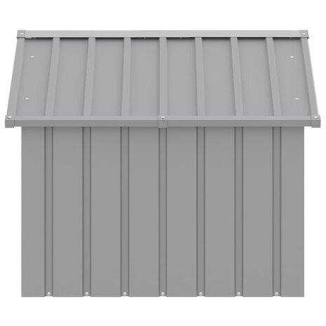 Hondenhok 116,5x103x81,5 cm gegalvaniseerd staal grijs 6