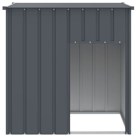 Hondenhok met dak antraciet 110x103x109 cm gegalvaniseerd staal 3