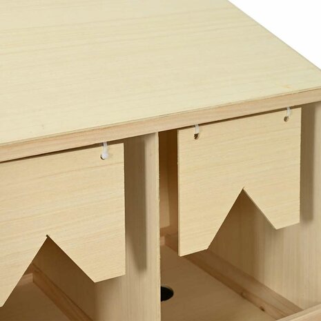 Kippenlegkast 3 compartimenten 93x40x65 cm massief grenenhout 8