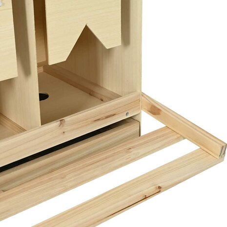Kippenlegkast 3 compartimenten 93x40x65 cm massief grenenhout 9
