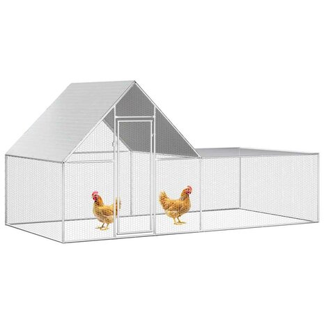 Kippenren 4x2x2 m gegalvaniseerd staal 3