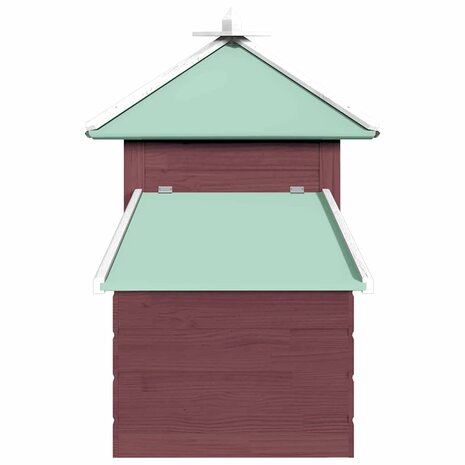 Kippenhok met nestkast 190x72x102 massief vurenhout mokkakleur 5
